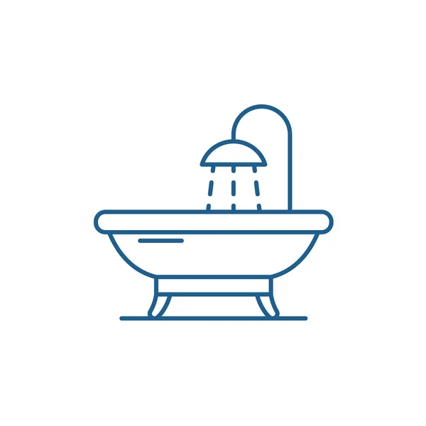 Icono de línea de baño concepto. Cuarto de baño vector plano símbolo, signo, esquema ilustración . — Vector de stock