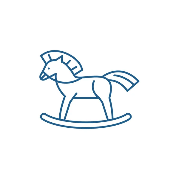 Concepto de icono de línea de caballo bebé. Bebé caballo vector plano símbolo, signo, esbozo ilustración . — Vector de stock