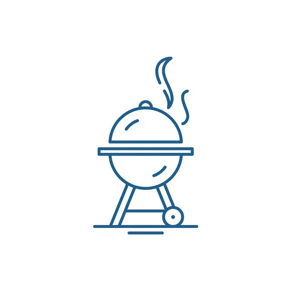 Bbq line icon-Konzept. bbq flache Vektorsymbol, Zeichen, Umriss Illustration. — Stockvektor