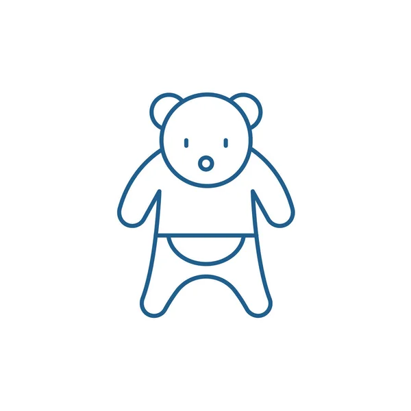 Niedźwiedź linii ikona koncepcja. Niedźwiedź płaskie wektor symbol, znak, ilustracja kontur. — Wektor stockowy