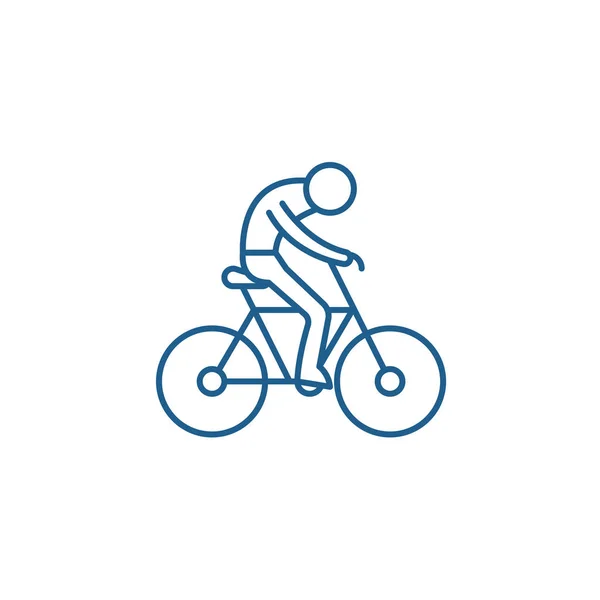 Bicicleta concepto de línea de carrera icono. Bicicleta carrera plana vector símbolo, signo, esquema ilustración . — Vector de stock