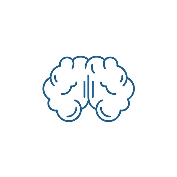 Concepto de icono de línea cerebral. Cerebro plano vector símbolo, signo, esquema ilustración . — Archivo Imágenes Vectoriales