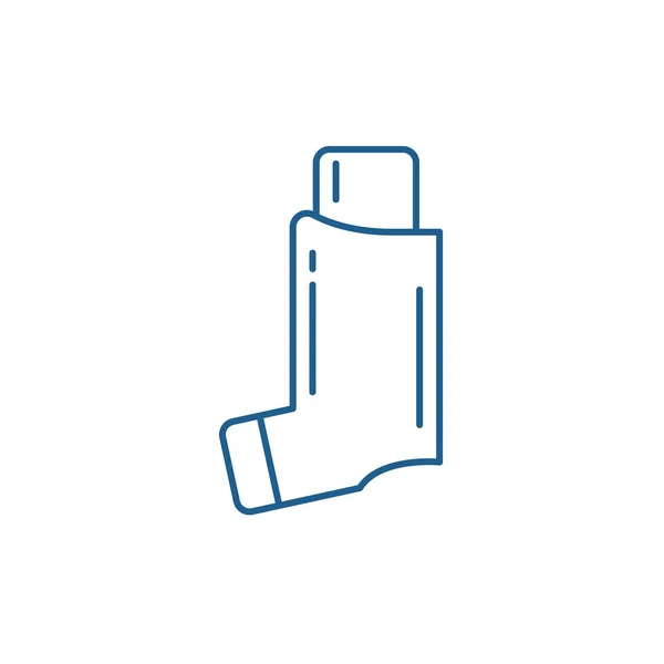 Bronchiale astma lijn pictogram concept. Bronchiale astma platte vector symbool, teken, overzicht illustratie. — Stockvector