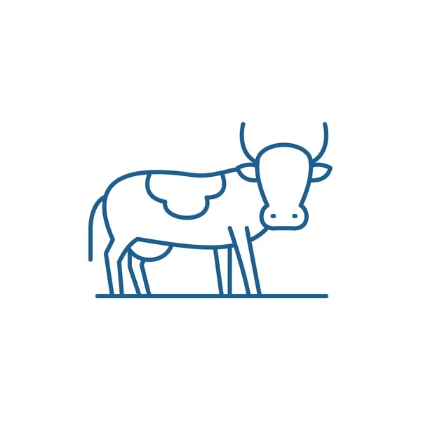 Bull line icon concept. Bull flat  vector symbol, sign, outline illustration. — Stock Vector