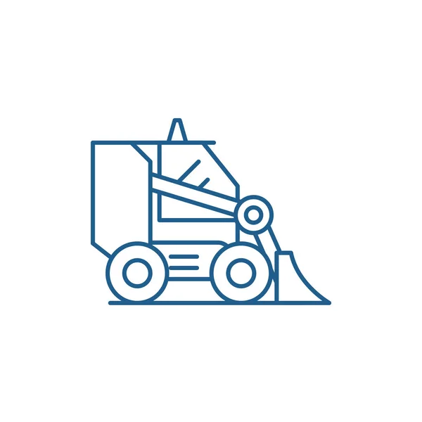 Conceito de ícone de linha Bulldozer. Bulldozer símbolo vetorial plana, sinal, ilustração esboço . — Vetor de Stock