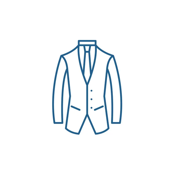 Conceito de ícone de linha de terno de negócios. Vetor plano de terno de negócios símbolo, sinal, ilustração de contorno . — Vetor de Stock