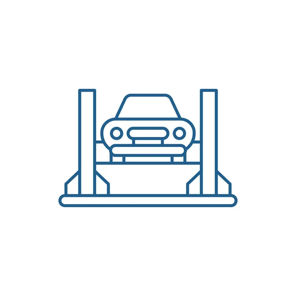 Autowerkstatt Linie Icon-Konzept. Autowerkstatt flaches Vektorsymbol, Schild, Umrissillustration. — Stockvektor