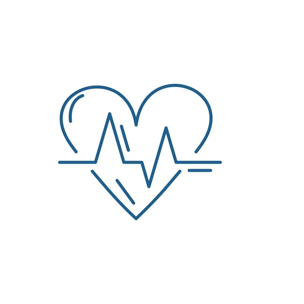 Kardiologi line ikonen koncept. Kardiologi platt vektor symbol, underteckna, disposition illustration. — Stock vektor
