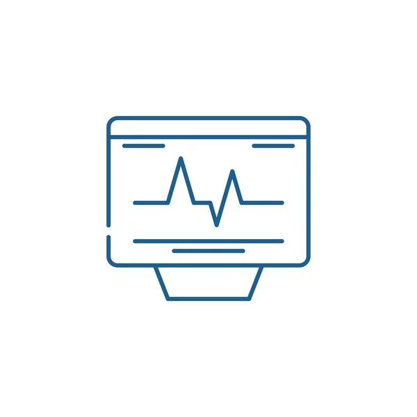 Cardiovascular check line icon concept. Cardiovascular check flat  vector symbol, sign, outline illustration. — Stock Vector