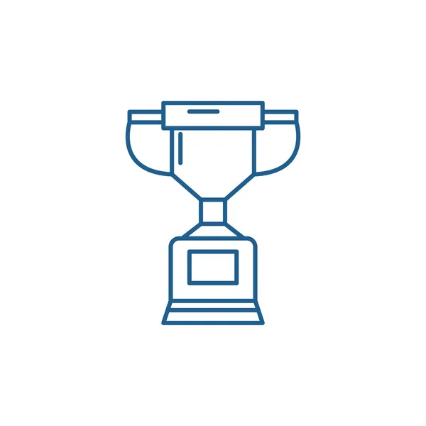 Championship cup line icon concept (em inglês). Campeonato copo símbolo vetorial plana, sinal, ilustração esboço . — Vetor de Stock