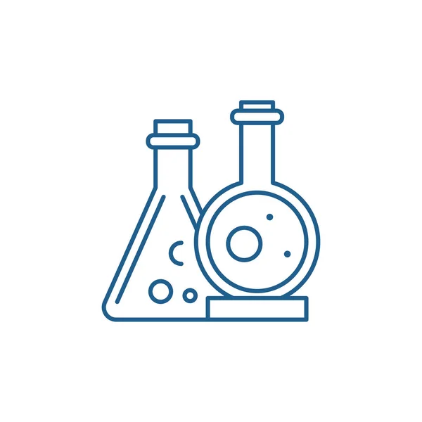 Conceito de ícone de linha de laboratório químico. Laboratório químico símbolo vetorial plana, sinal, ilustração esboço . —  Vetores de Stock