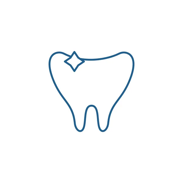 Concept d'icône de ligne de dent propre. Symbole de vecteur plat dent propre, signe, illustration de contour . — Image vectorielle