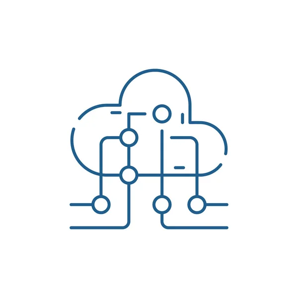Concept d'icône de ligne de technologie de l'information Cloud. Cloud technologie de l'information plat vecteur symbole, signe, illustration de contour . — Image vectorielle