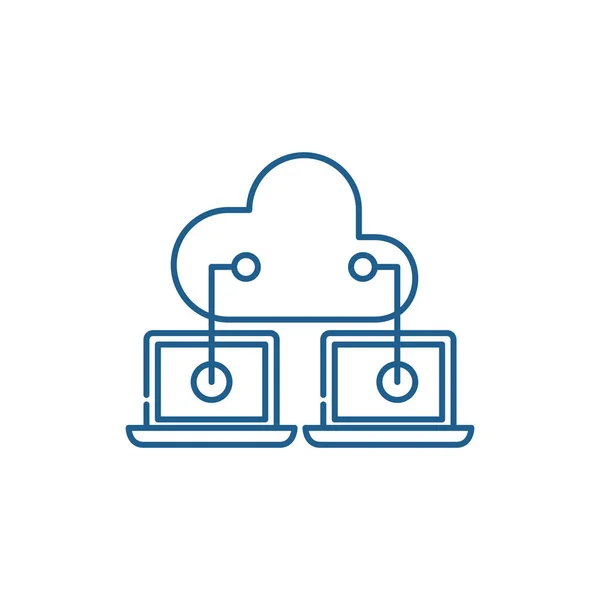 Cloud technologies line icon concept. Cloud technologies flat  vector symbol, sign, outline illustration. — Stock Vector