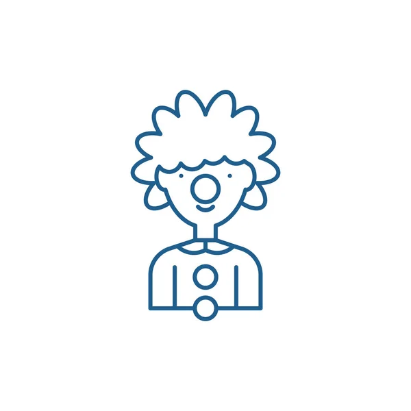 Clown lijn pictogram concept. Clown platte vector symbool, teken, overzicht illustratie. — Stockvector