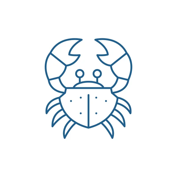 Krab řádku ikonu koncept. Krab plochý vektor symbol, znamení, obrys obrázku. — Stockový vektor