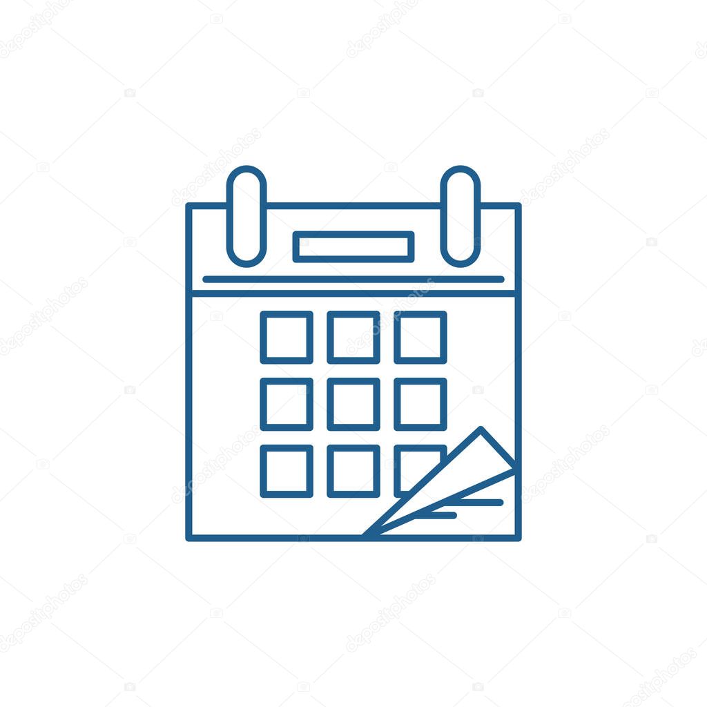 Calendar time line icon concept. Calendar time flat  vector symbol, sign, outline illustration.