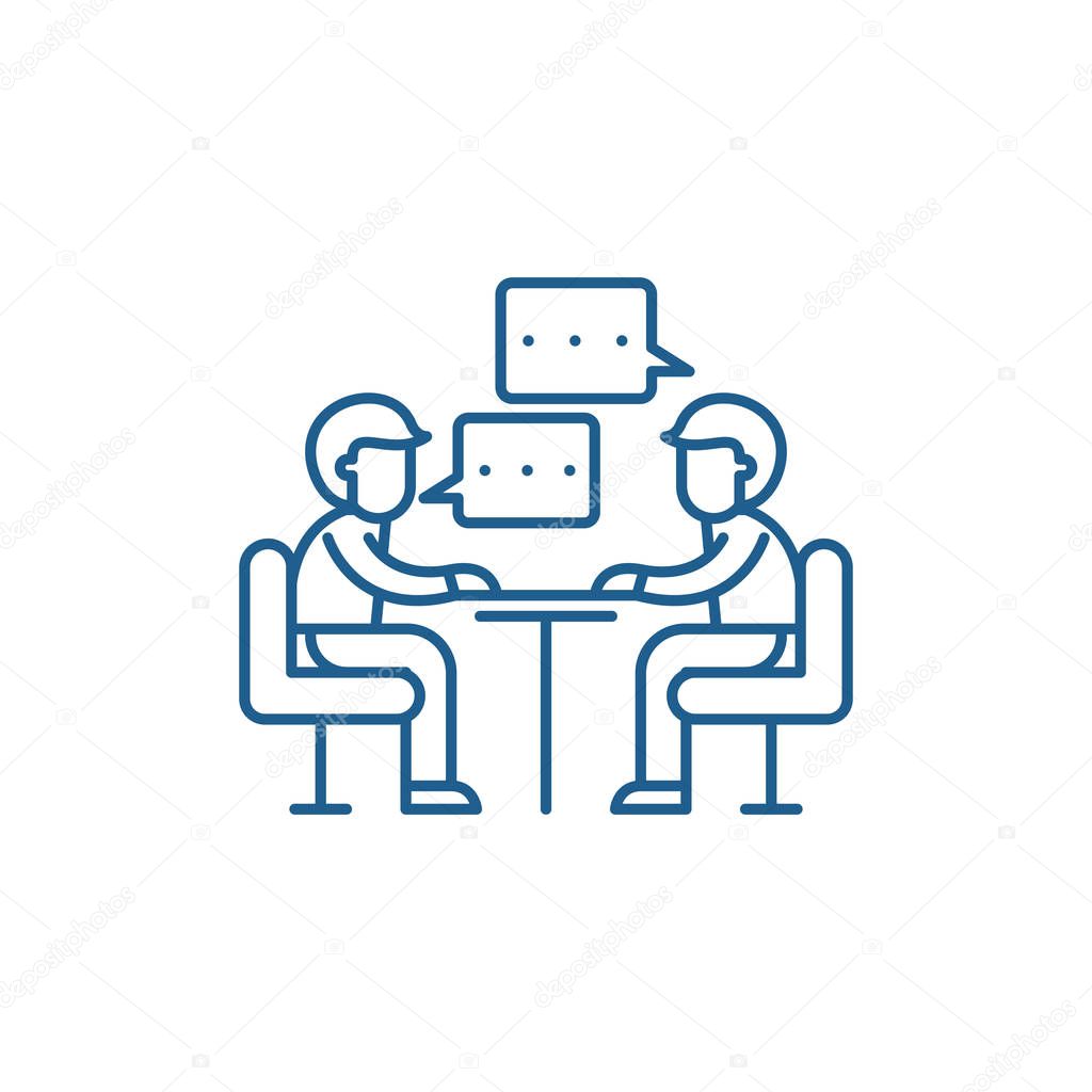 Consulting line icon concept. Consulting flat  vector symbol, sign, outline illustration.