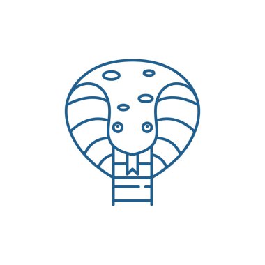 Sevimli yılan satırı simgesi kavramı. Sevimli yılan düz vektör simgesi, işaret, anahat illüstrasyon.