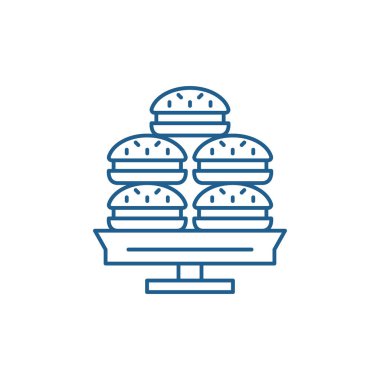 Tatlı satırı simgesi kavramı. Tatlı düz vektör simgesi, işaret, anahat illüstrasyon.