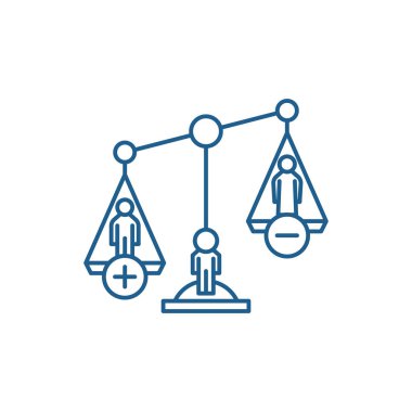 Boşanma işlemleri satır simgesi kavramı. Boşanma işlemleri düz vektör simgesi, işaret, anahat illüstrasyon.