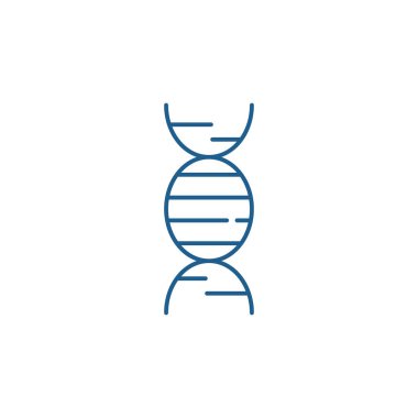 DNA satırı simgesi kavramı. DNA düz vektör simgesi, işaret, anahat illüstrasyon.