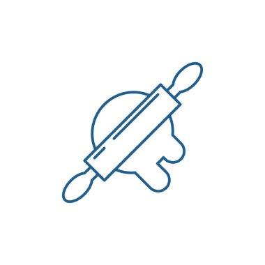 Hamur hazırlık satırı simgesi kavramı. Hamur hazırlık düz vektör simgesi, işaret, anahat illüstrasyon.