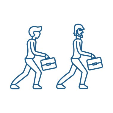 Çalışan rekabet çizgi simgesini kavramı. Çalışan rekabet düz vektör simgesi, işaret, anahat illüstrasyon.