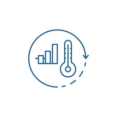 Enerji sistemi satırı simgesi konsepti tasarrufu. Enerji tasarrufu sistem düz vektör simgesi, işaret, anahat illüstrasyon.