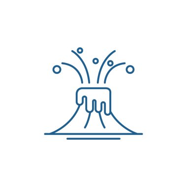 Patlama satırı simgesi kavramı. Patlama düz vektör simgesi, işaret, anahat illüstrasyon.