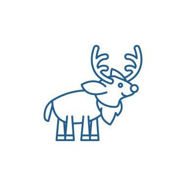 Festival geyik satırı simgesi kavramı. Festival geyik düz vektör simgesi, işaret, anahat illüstrasyon.