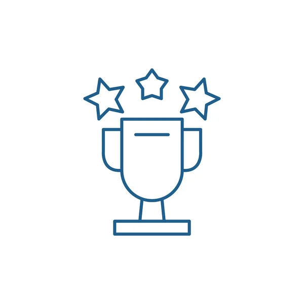 Concepto de icono de línea de premios Copa. Copa premios símbolo vectorial plano, signo, esbozo ilustración . — Vector de stock