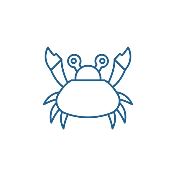Roztomilé krab řádku ikonu koncept. Roztomilé krab plochý vektor symbol, znamení, obrys obrázku. — Stockový vektor