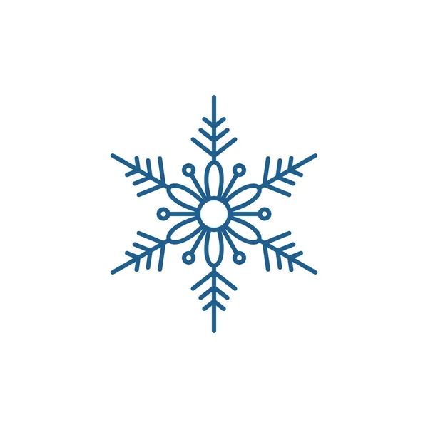 Schattig sneeuwvlok lijn pictogram concept. Schattig sneeuwvlok platte vector symbool, teken, overzicht illustratie. — Stockvector