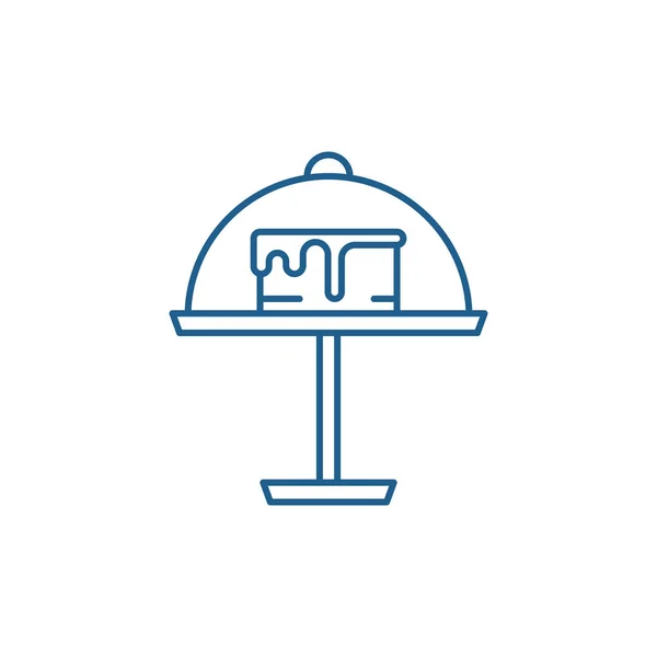 Dessert Shop Line Icon-Konzept. Dessertladen flache Vektorsymbol, Zeichen, Umriss Illustration. — Stockvektor