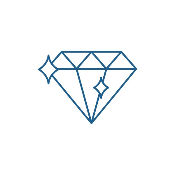 Concepto de icono de línea diamante. Diamante símbolo vectorial plano, signo, esquema ilustración . — Vector de stock