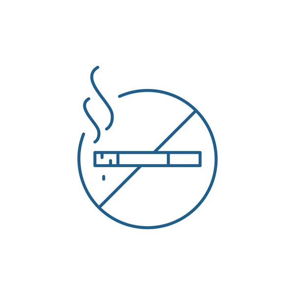 Do not smoke line icon concept. Do not smoke flat  vector symbol, sign, outline illustration. — Stock Vector