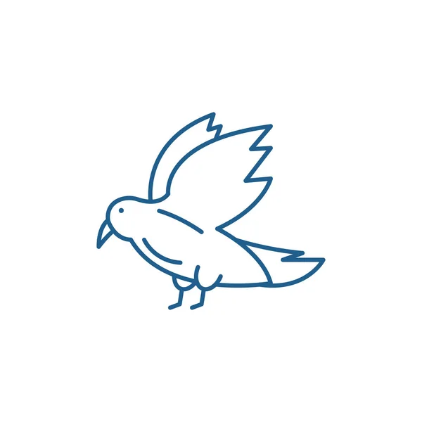 Concepto de icono de línea de paloma. Paloma símbolo vectorial plano, signo, esbozo ilustración . — Archivo Imágenes Vectoriales