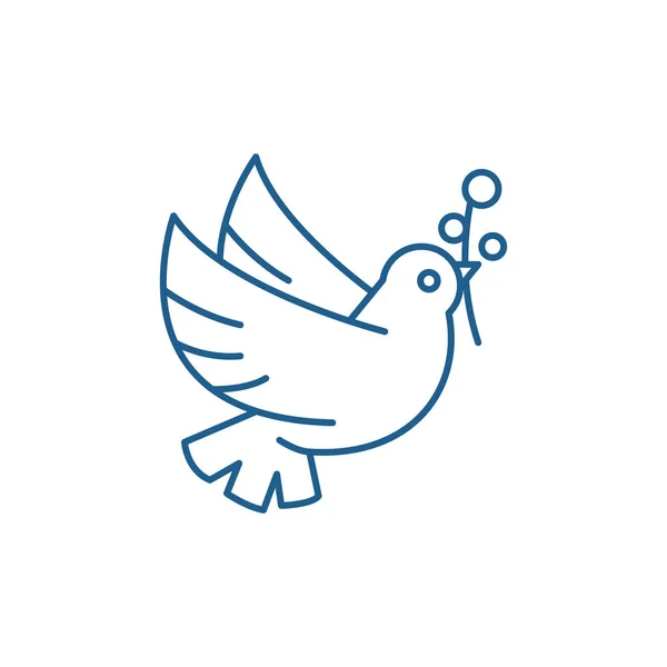 Dove of peace line icon concept. Dove of peace flat  vector symbol, sign, outline illustration. — Stock Vector
