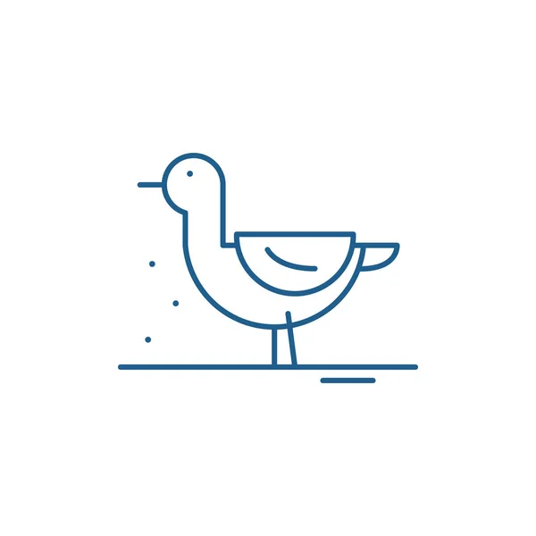 Duck line icon concept. Duck flat  vector symbol, sign, outline illustration. — Stock Vector