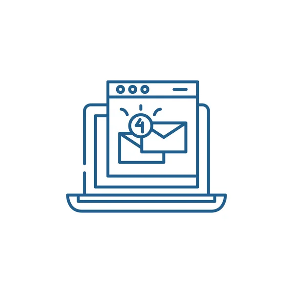 Email εμπορίας γραμμή εικονίδιο έννοια. Email εμπορίας επίπεδη διάνυσμα σύμβολο, σημάδι, απεικόνιση της διάρθρωσης. — Διανυσματικό Αρχείο