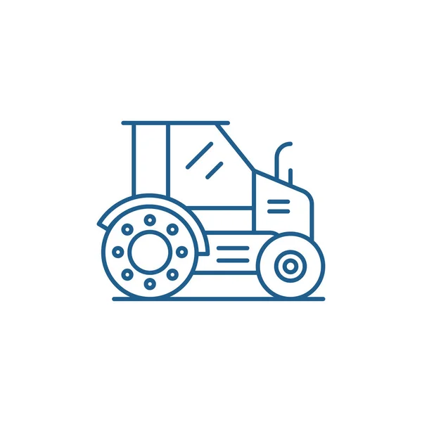 Konzept der landwirtschaftlichen Traktorlinie. Bauernhof Traktor flache Vektorsymbol, Zeichen, Umriss Illustration. — Stockvektor