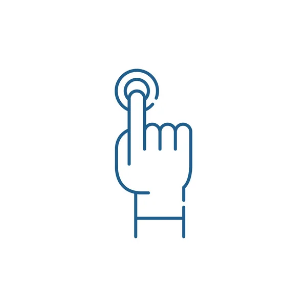 Finger tapping line icon concept. Finger tapping flat  vector symbol, sign, outline illustration. — Stock Vector
