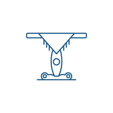 Zemin lamba satırı simgesi kavramı. Zemin lamba düz vektör simgesi, işaret, anahat illüstrasyon.