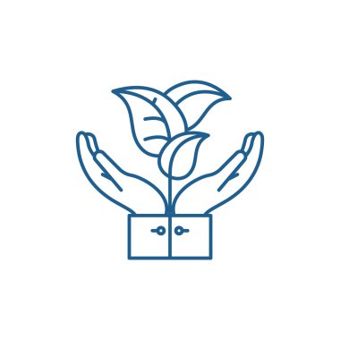 Flora destek hattı simgesi kavramı. Flora destek düz vektör simgesi, işaret, anahat illüstrasyon.