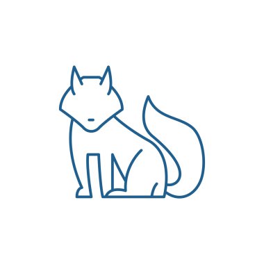Fox satırı simgesi kavramı. Fox düz vektör simgesi, işaret, anahat illüstrasyon.