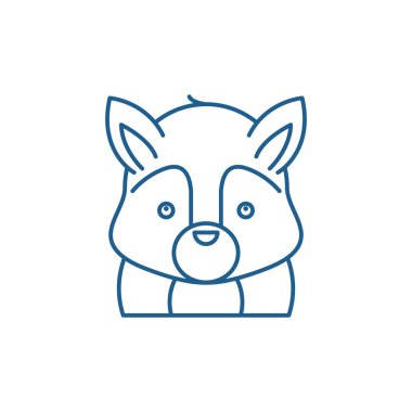 Komik sincap satırı simgesi kavramı. Komik sincap düz vektör simgesi, işaret, anahat illüstrasyon.