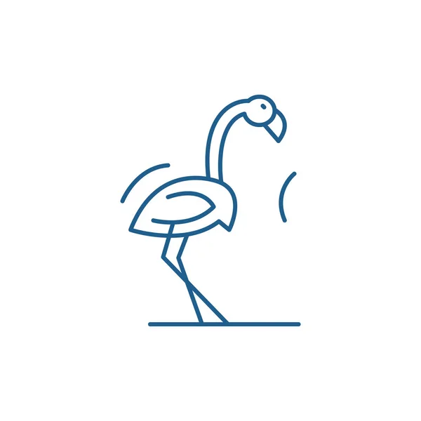 Flamingo lijn pictogram concept. Flamingo platte vector symbool, teken, overzicht illustratie. — Stockvector