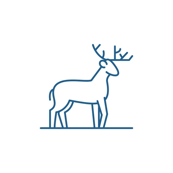 Concepto de icono de línea de ciervos forestales. Bosque venado vector plano símbolo, signo, esquema ilustración . — Vector de stock