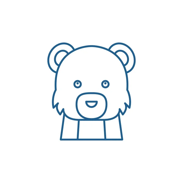 Divertido concepto de icono de línea de oso. Oso divertido vector plano símbolo, signo, esbozo ilustración . — Vector de stock